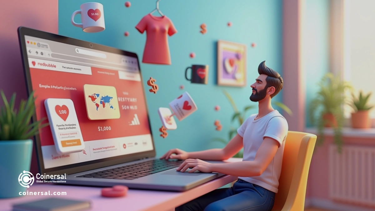 نقد کردن درآمد حاصل از Redbubble با کوین ارسال